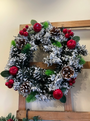 Christmas wreath with snow 12